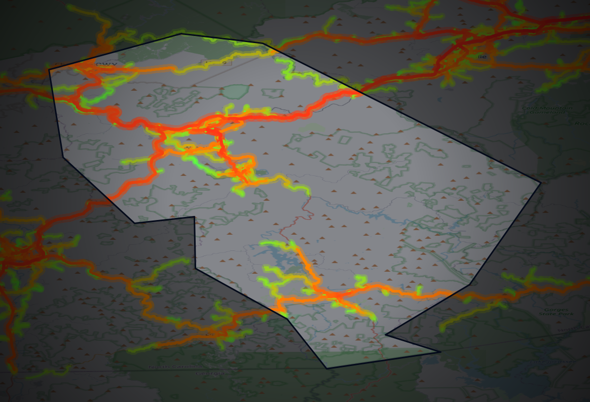 Traffic map of Jackson, North Carolina