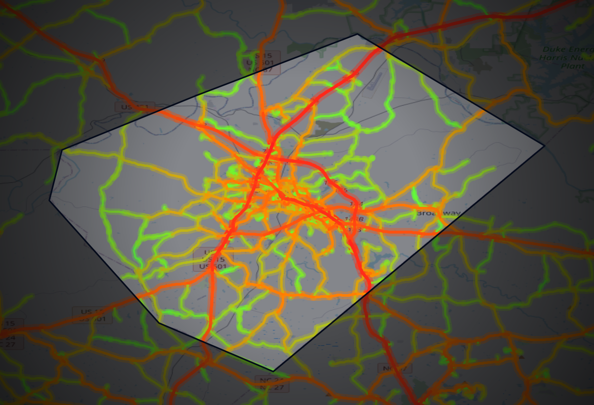 Traffic map of Lee, North Carolina