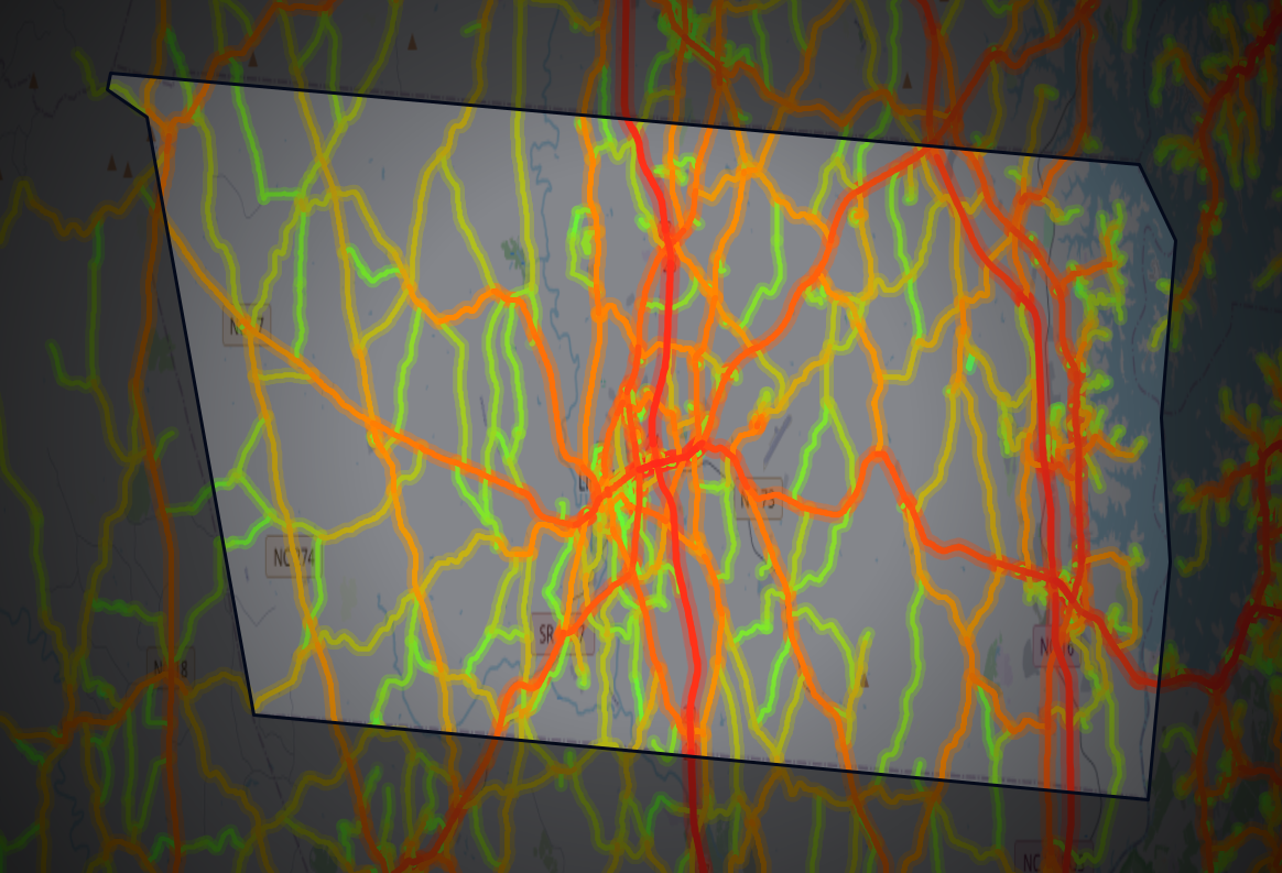 Traffic map of Lincoln, North Carolina