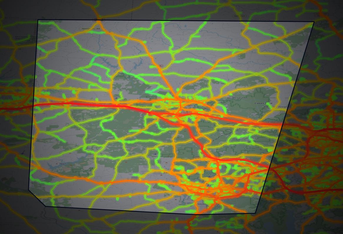 Traffic map of Orange, North Carolina