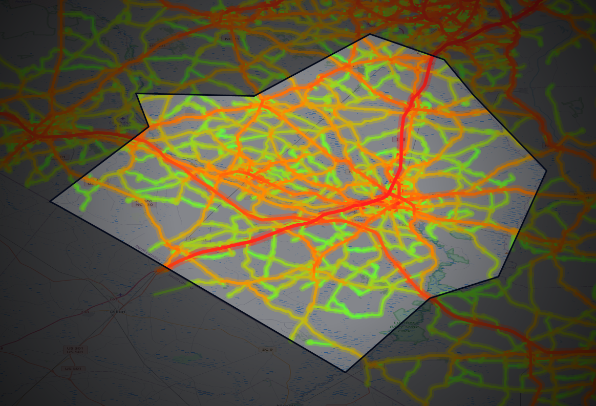 Traffic map of Robeson, North Carolina