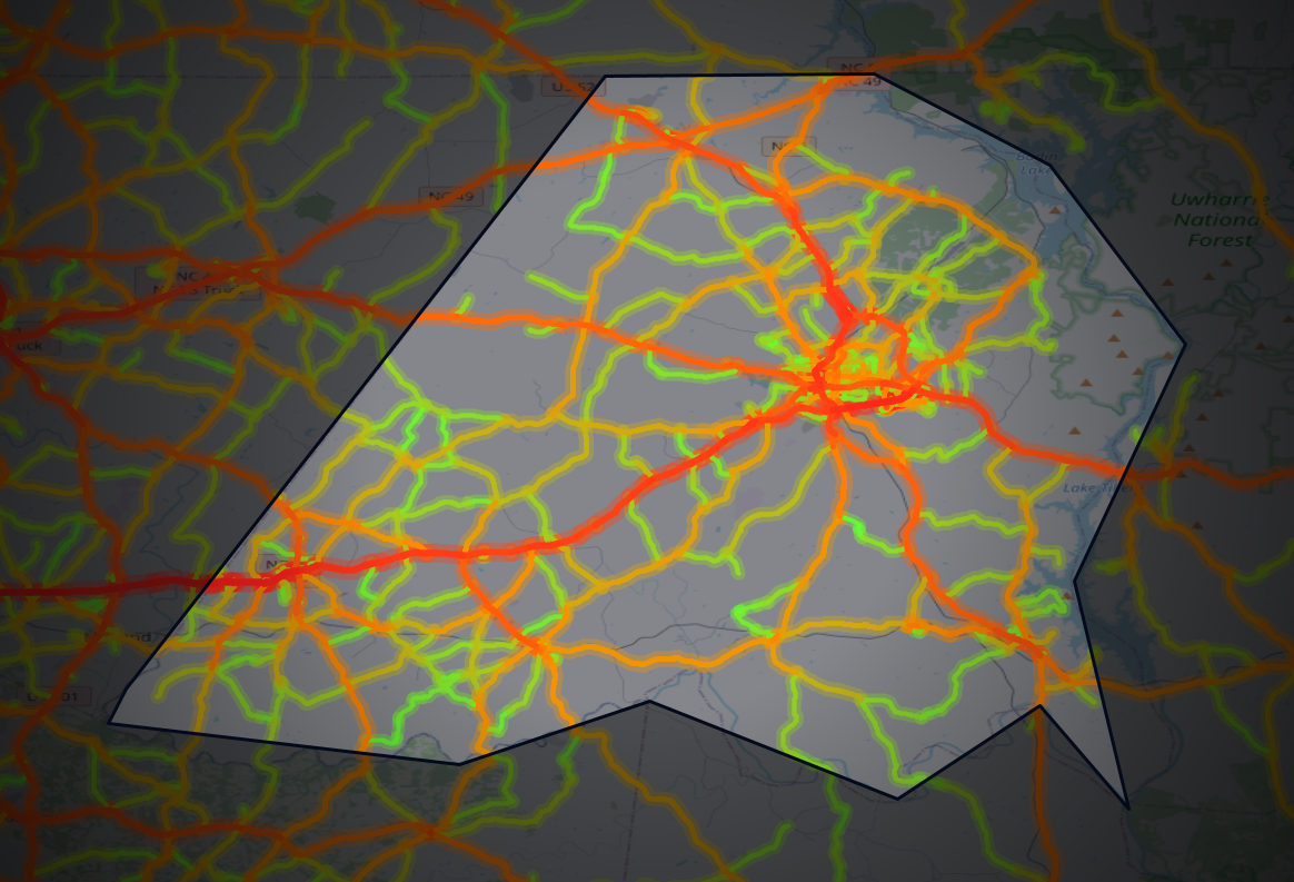 Traffic map of Stanly, North Carolina