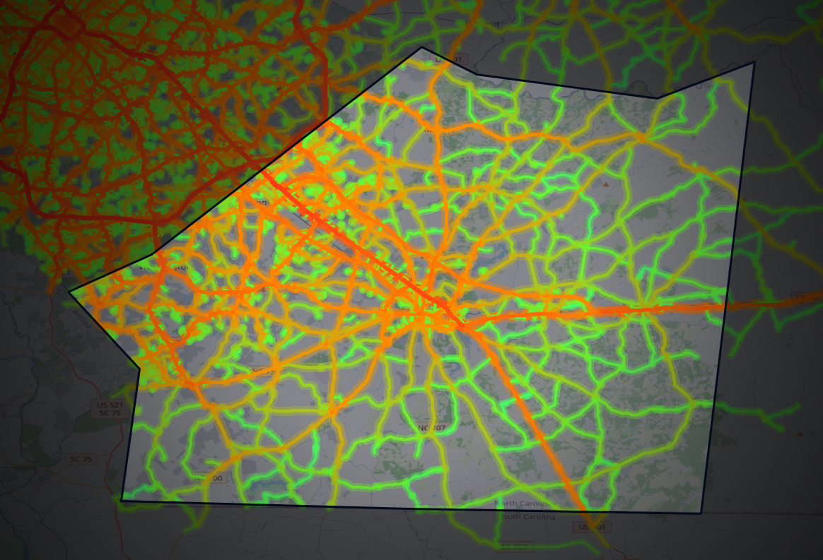 Traffic map of Union, North Carolina