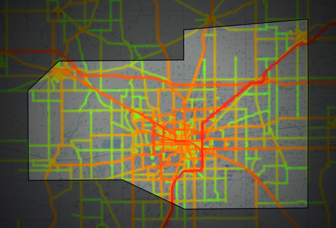 Traffic map of Allen, Ohio