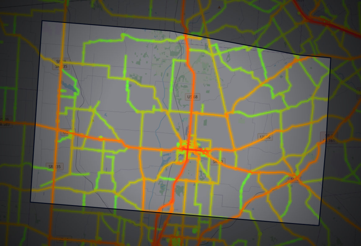 Traffic map of Champaign, Ohio