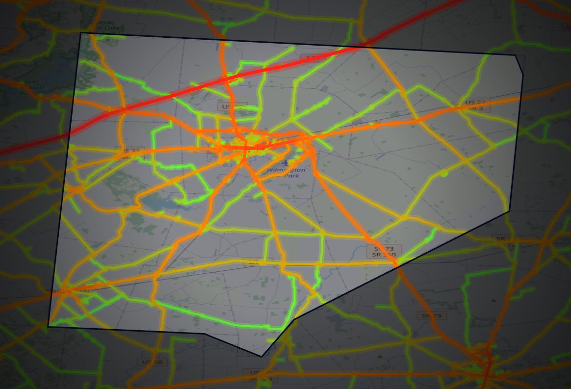 Traffic map of Clinton, Ohio