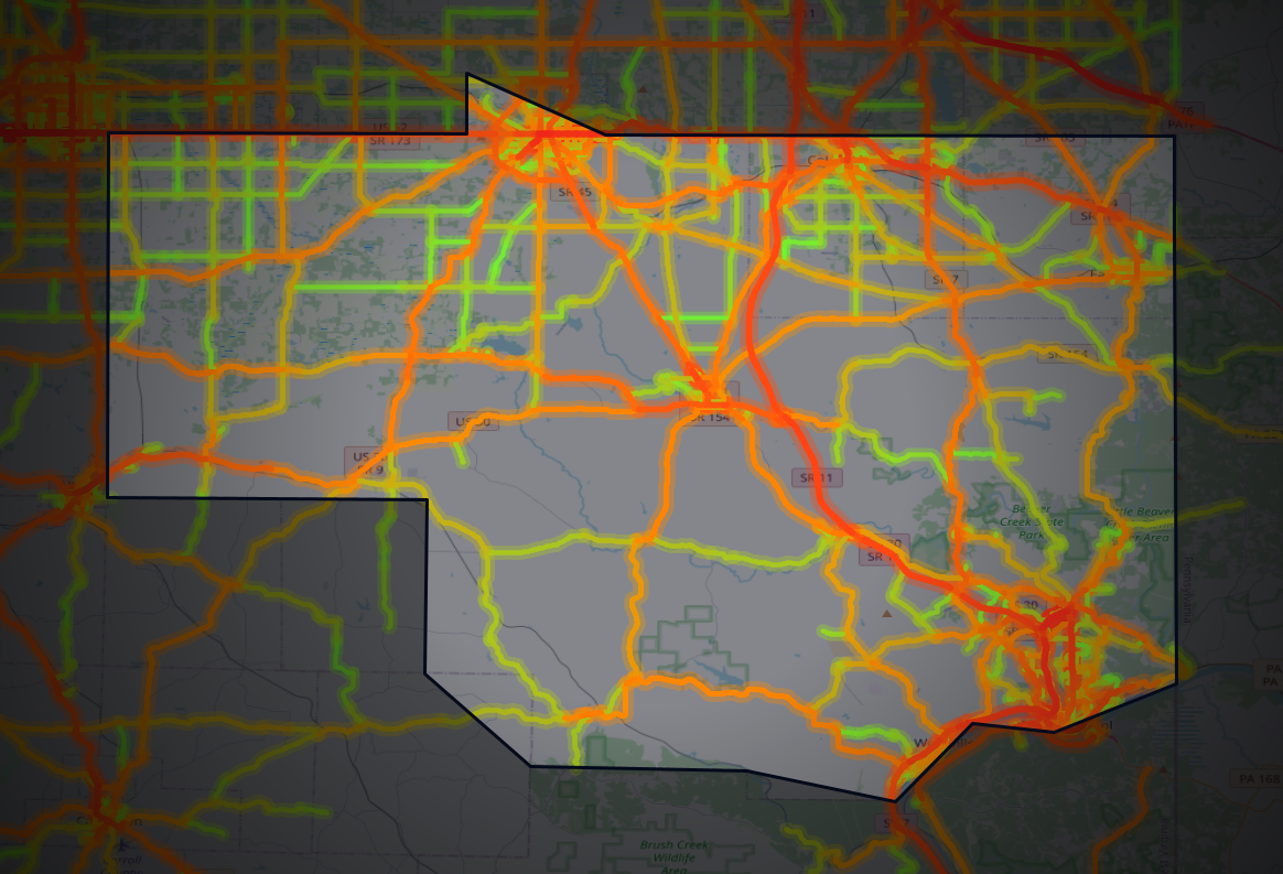 Traffic map of Columbiana, Ohio
