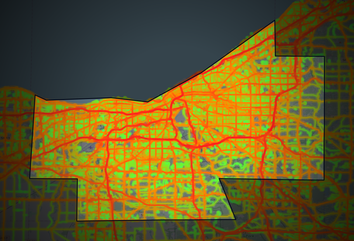 Traffic map of Cuyahoga, Ohio