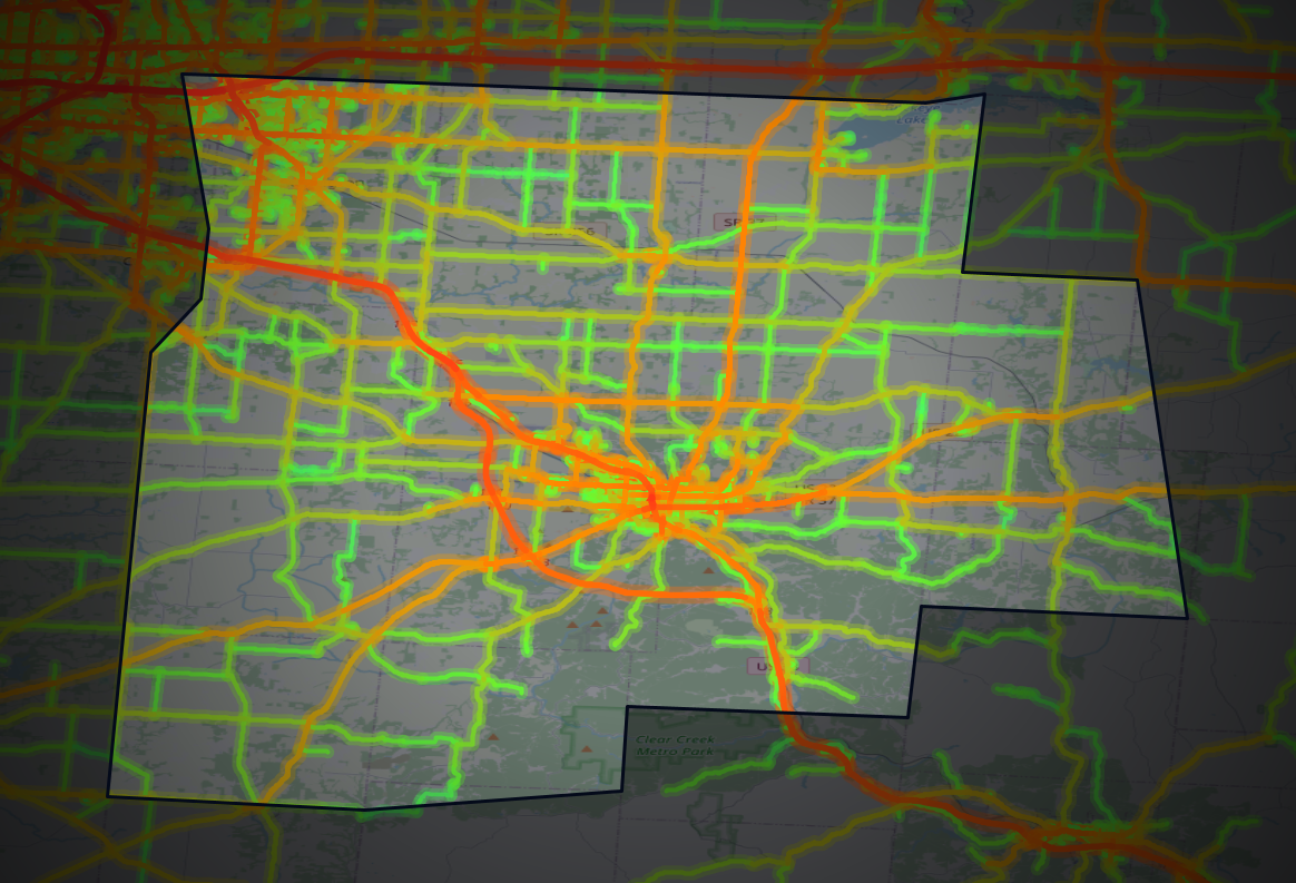 Traffic map of Fairfield, Ohio