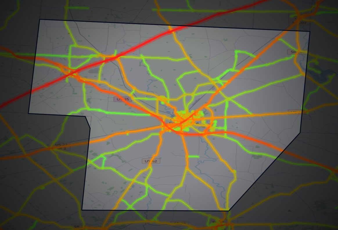 Traffic map of Fayette, Ohio