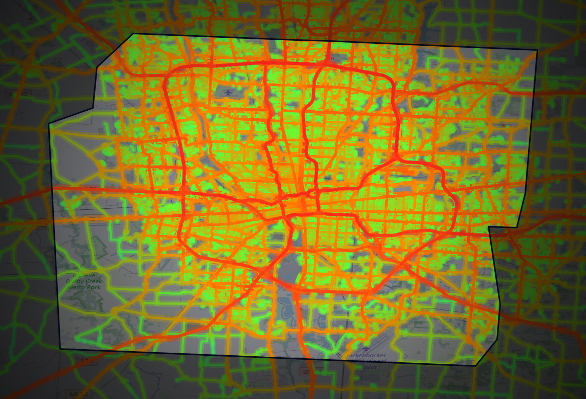 Traffic map of Franklin, Ohio