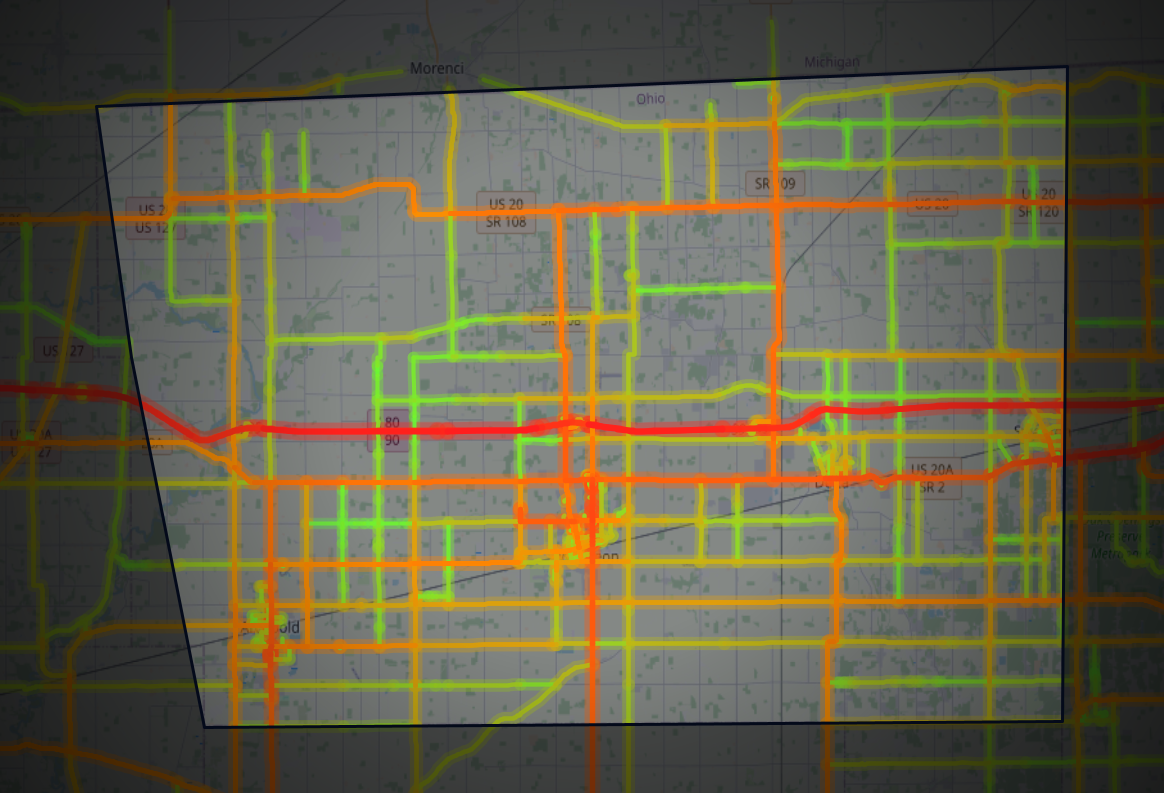 Traffic map of Fulton, Ohio