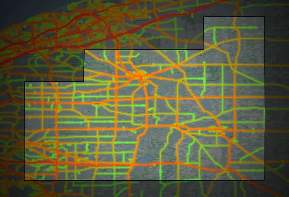 Traffic map of Geauga, Ohio