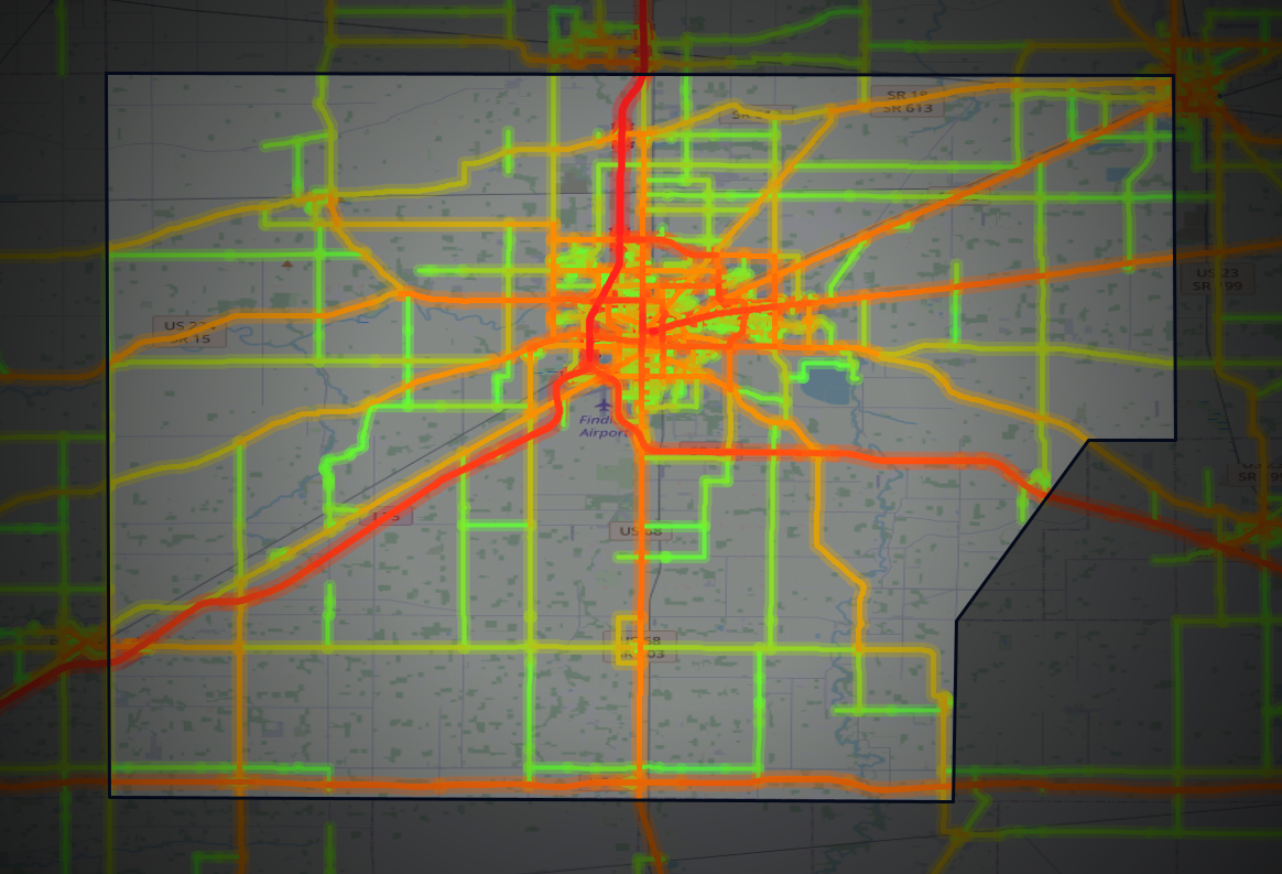 Traffic map of Hancock, Ohio