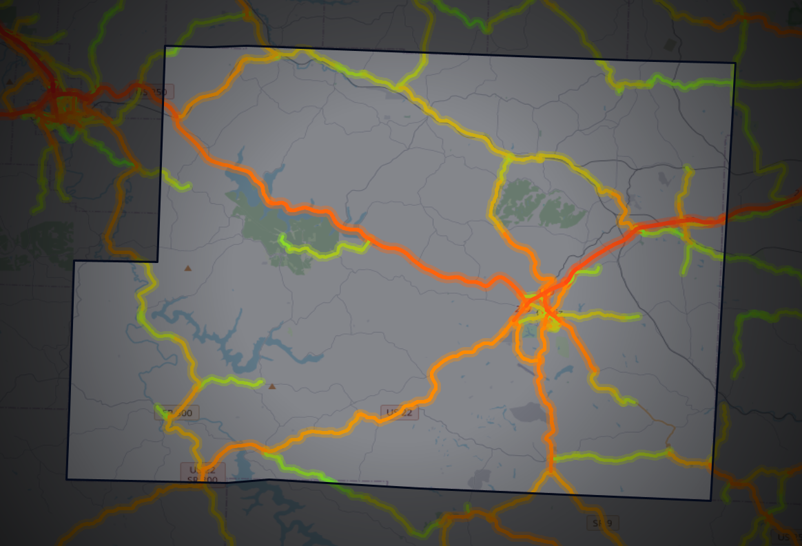 Traffic map of Harrison, Ohio