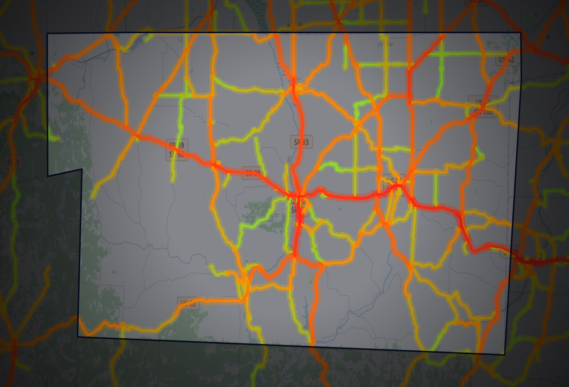 Traffic map of Holmes, Ohio