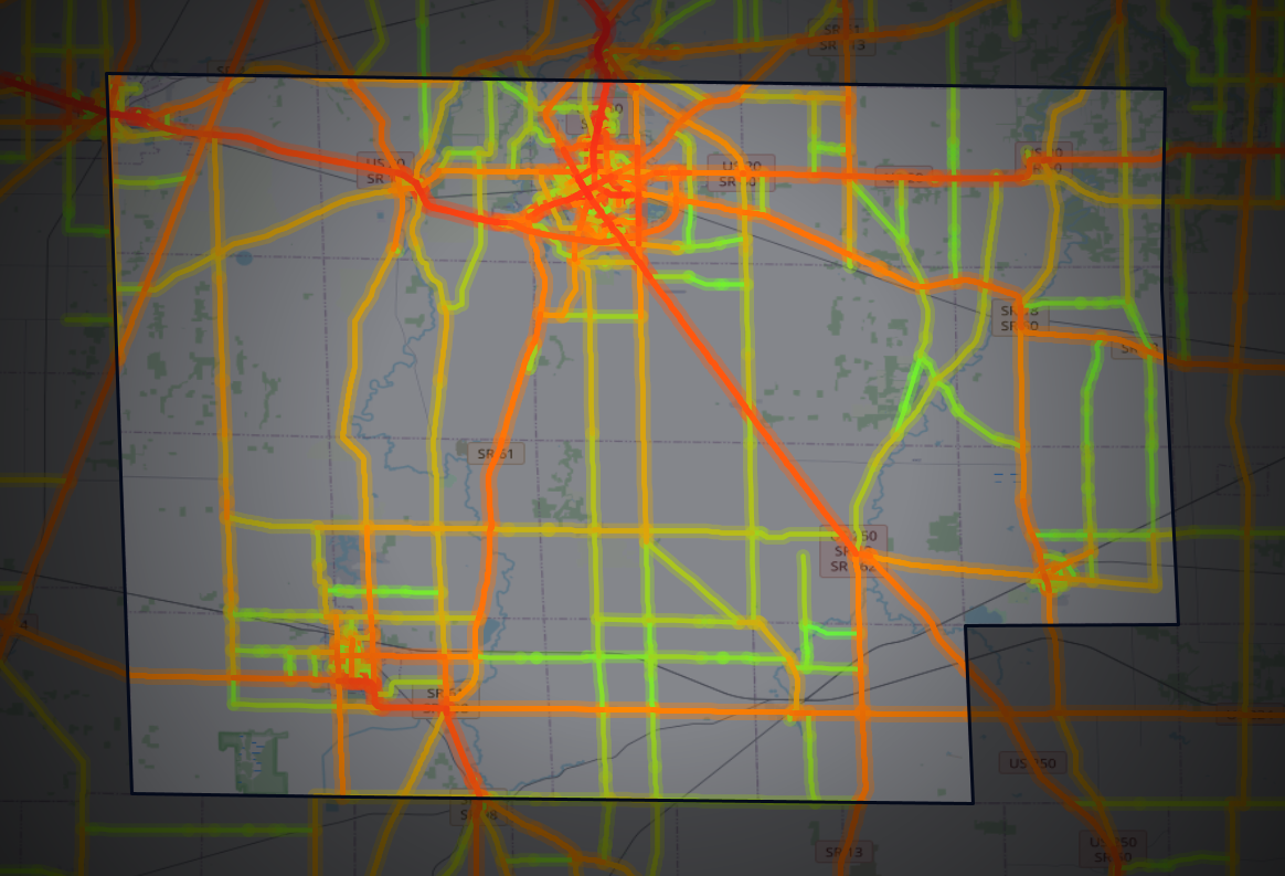 Traffic map of Huron, Ohio