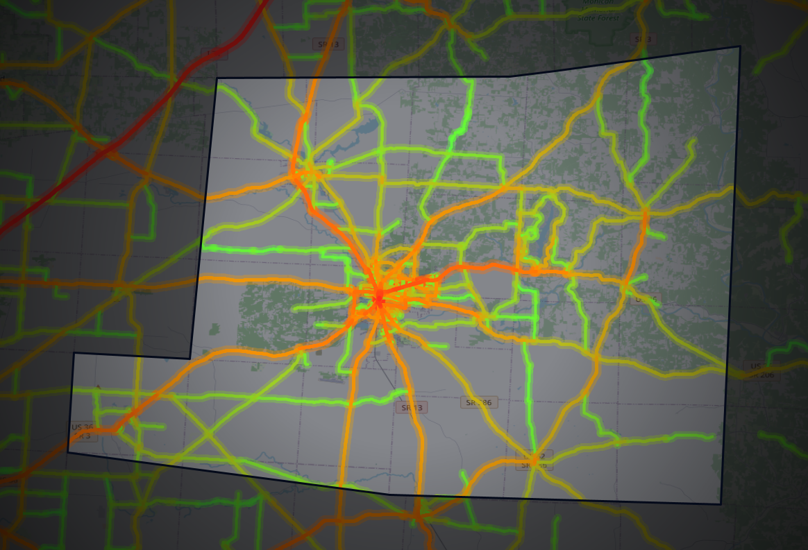 Traffic map of Knox, Ohio