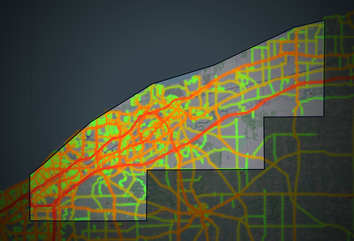 Traffic map of Lake, Ohio