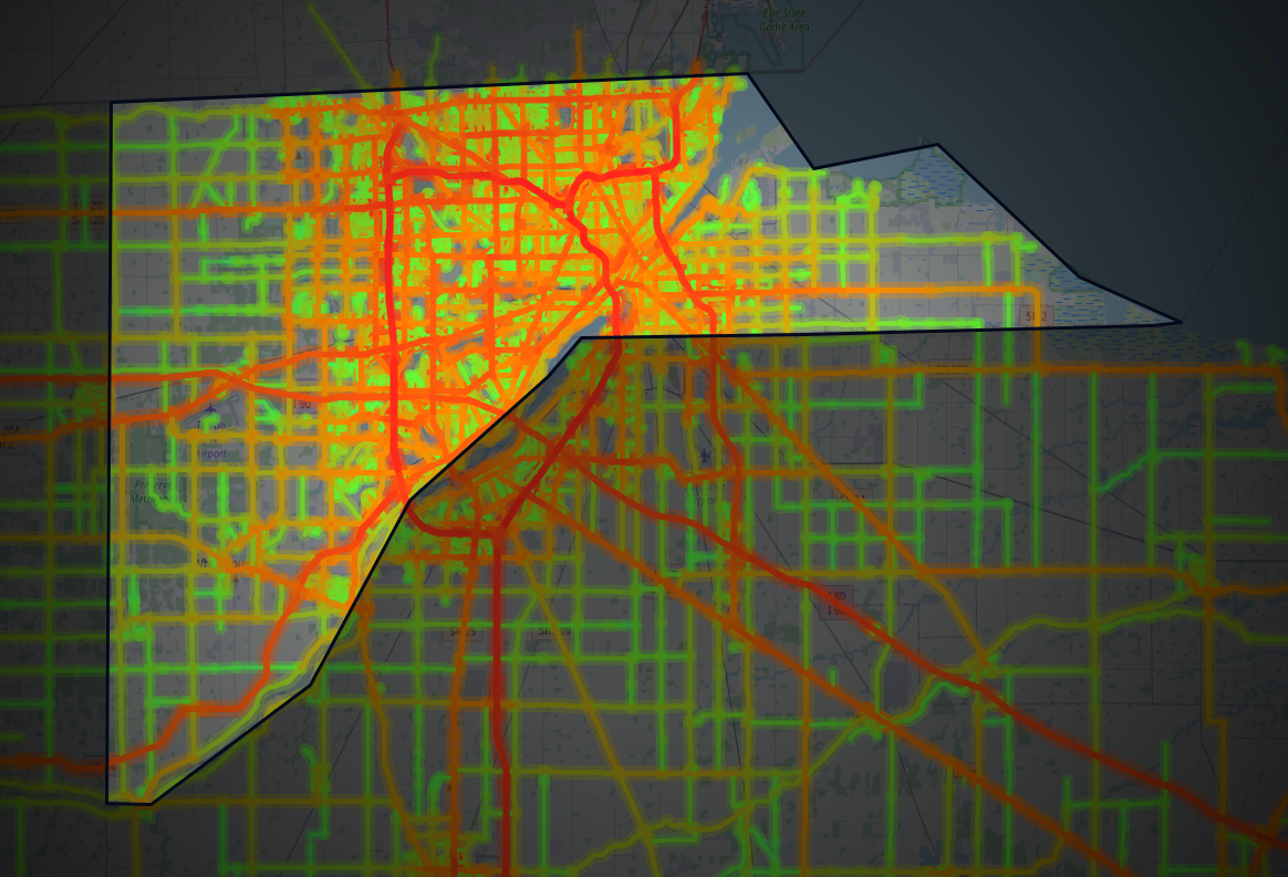 Traffic map of Lucas, Ohio