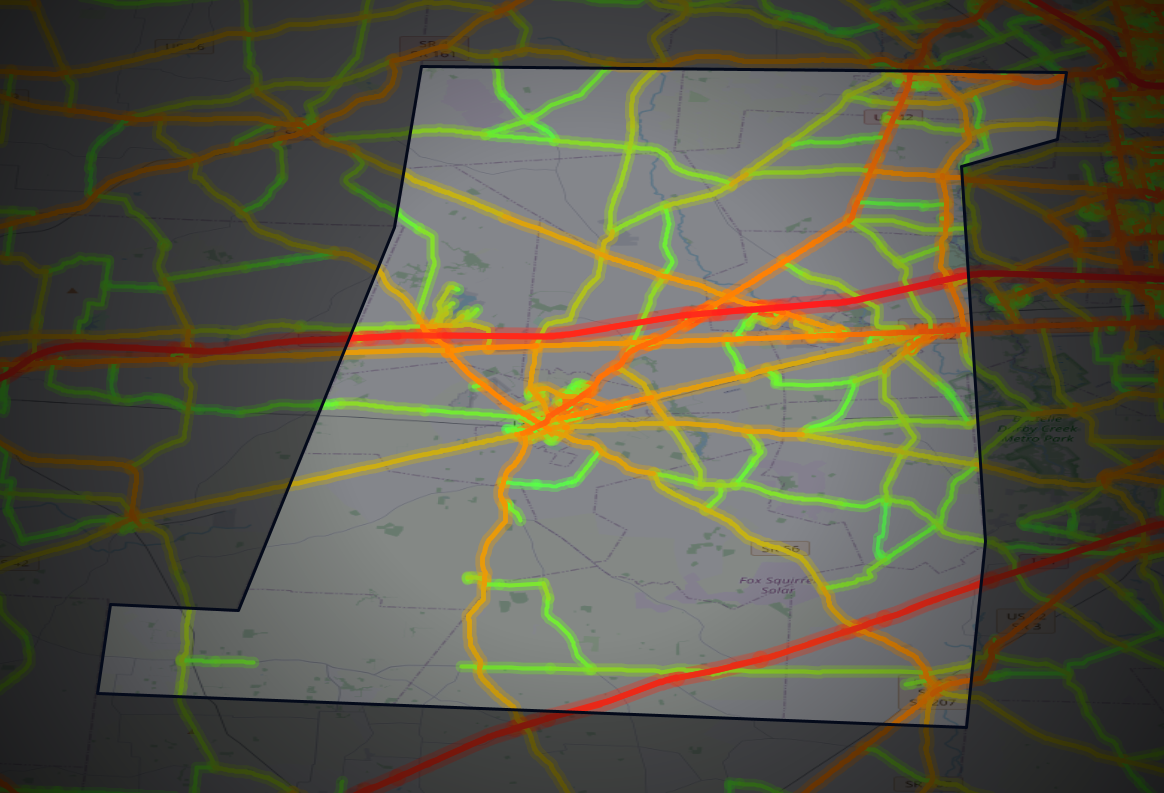 Traffic map of Madison, Ohio