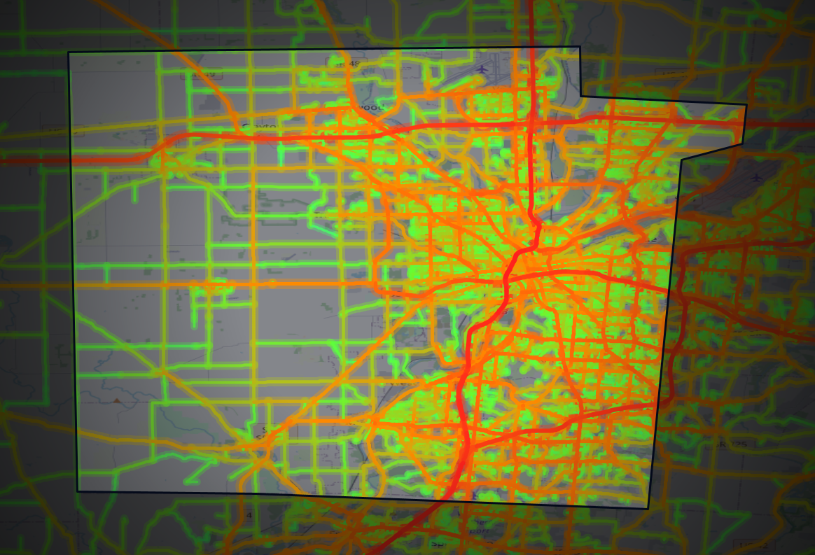 Traffic map of Montgomery, Ohio