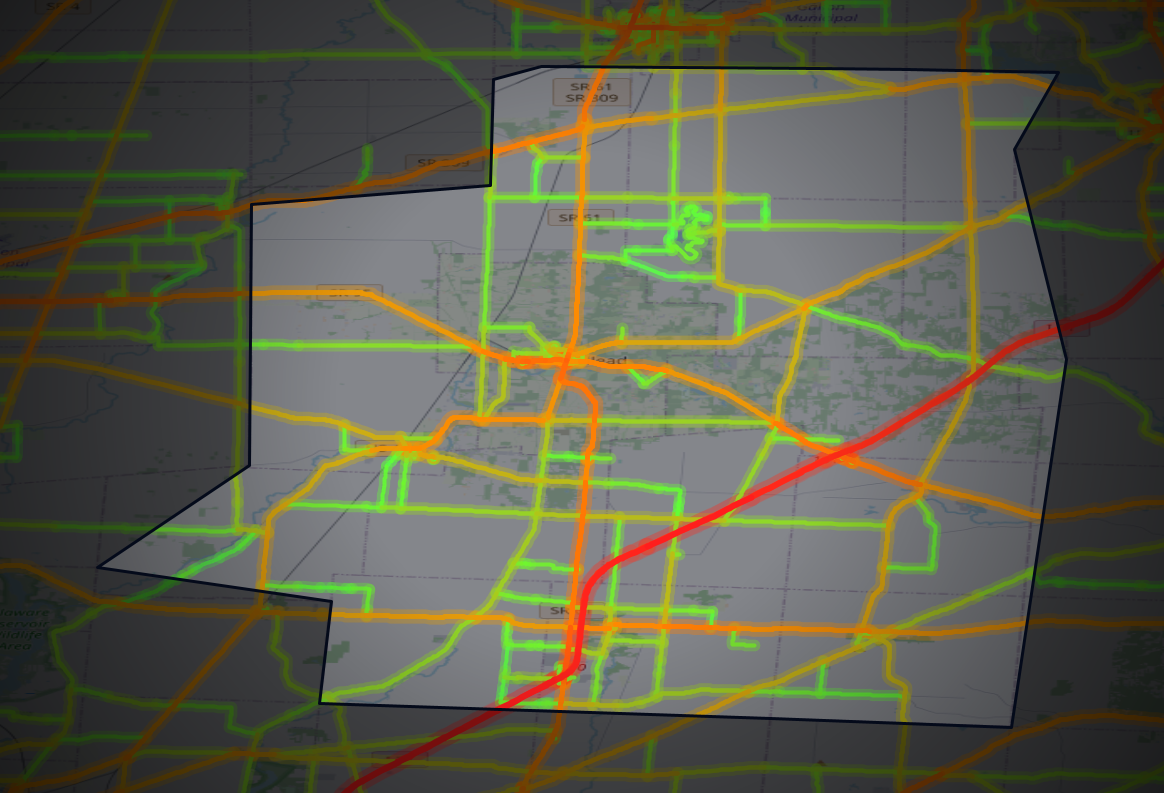 Traffic map of Morrow, Ohio