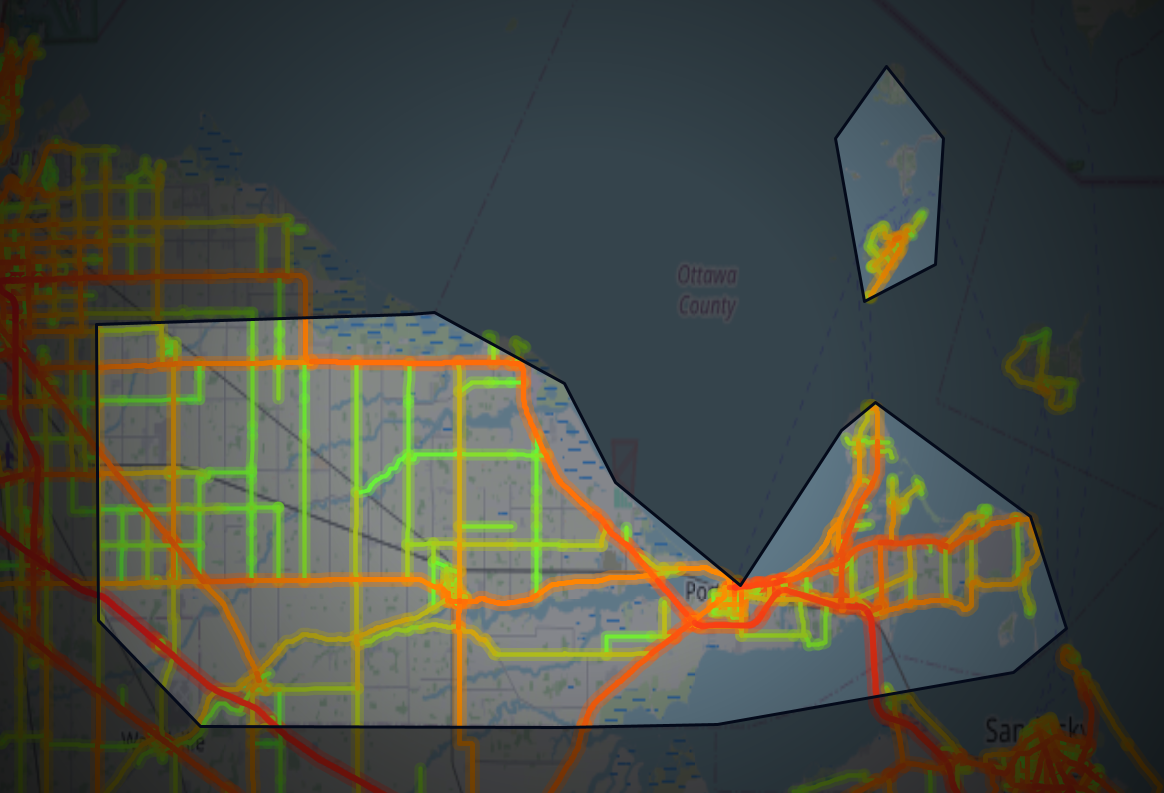 Traffic map of Ottawa, Ohio