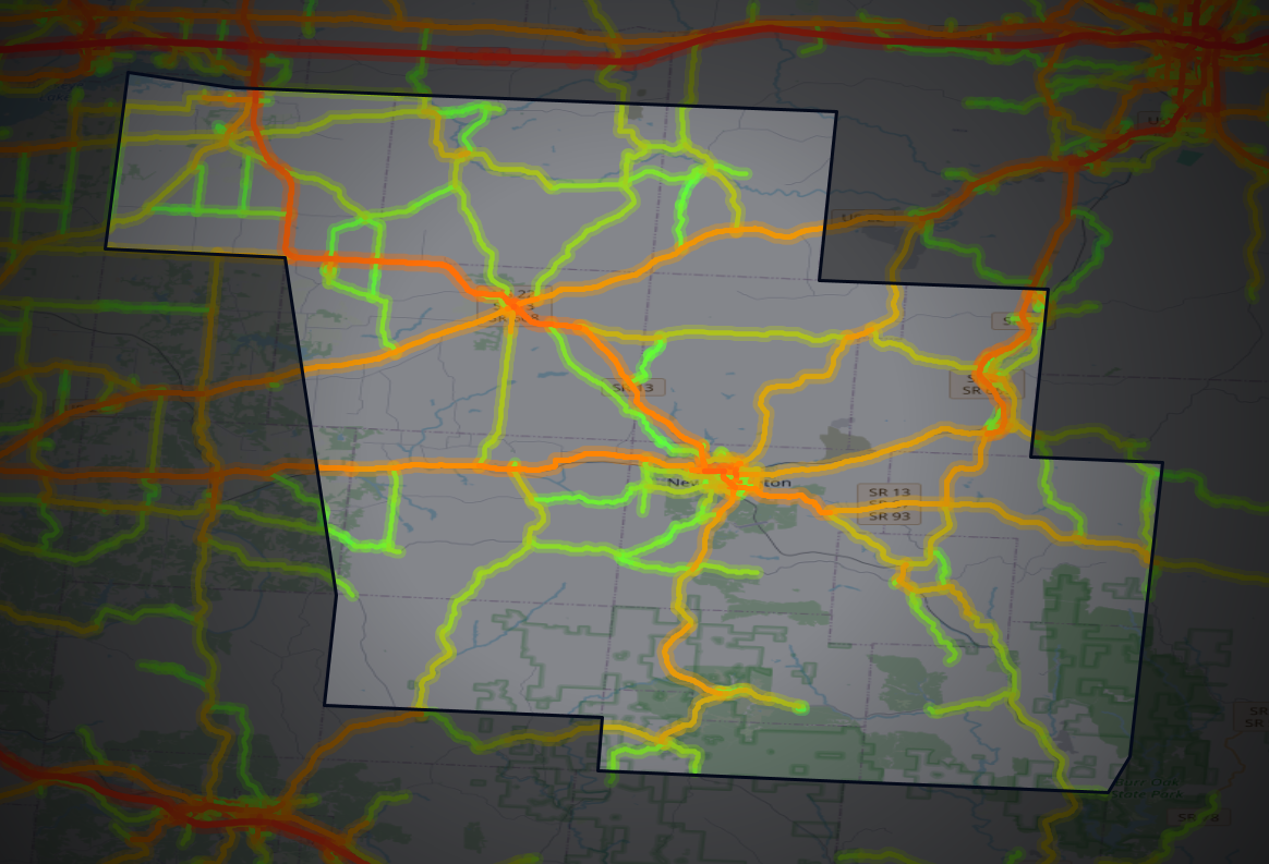 Traffic map of Perry, Ohio