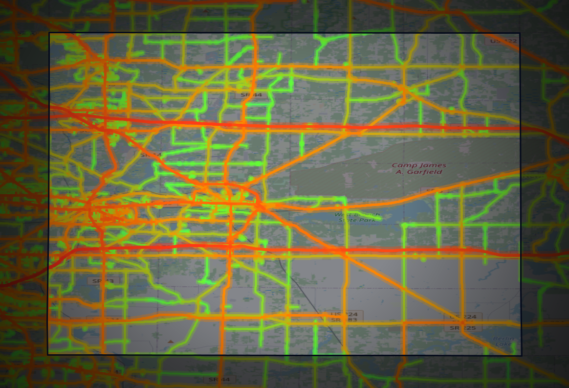 Traffic map of Portage, Ohio