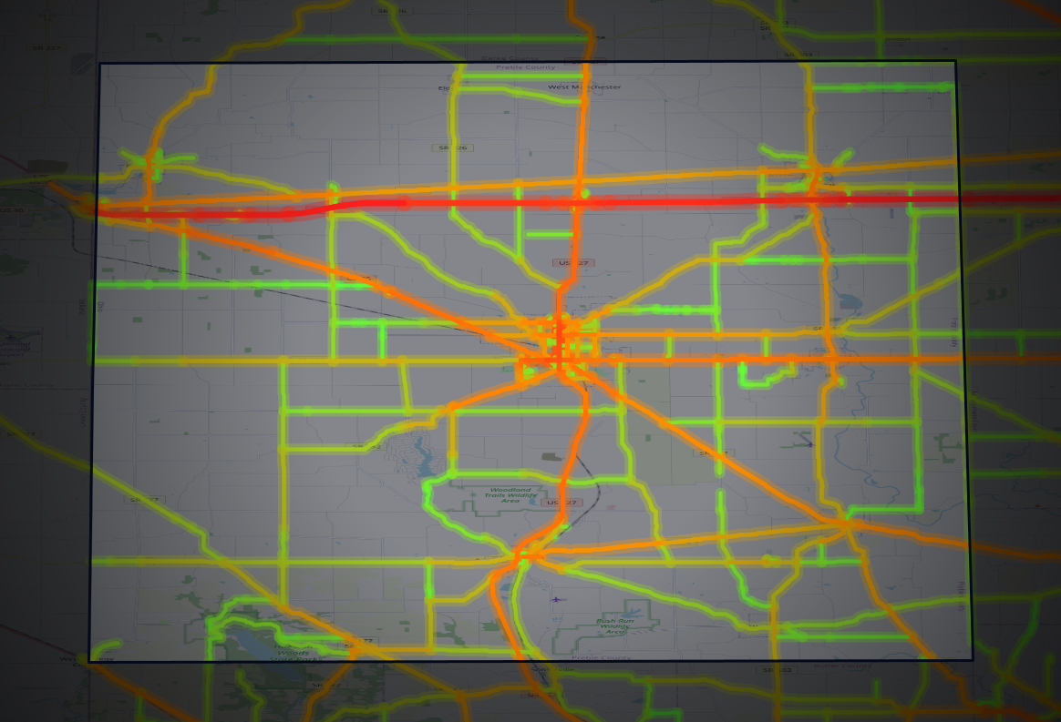 Traffic map of Preble, Ohio