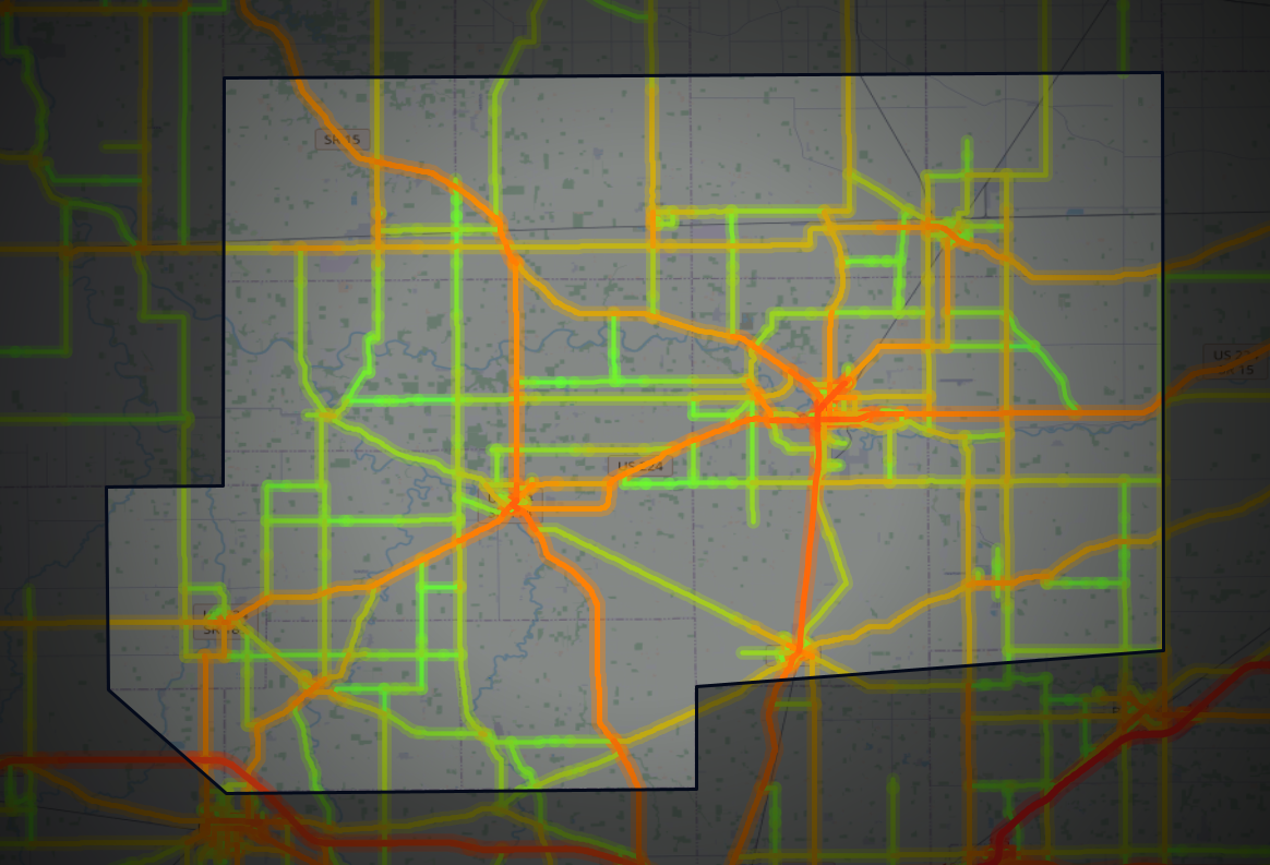Traffic map of Putnam, Ohio
