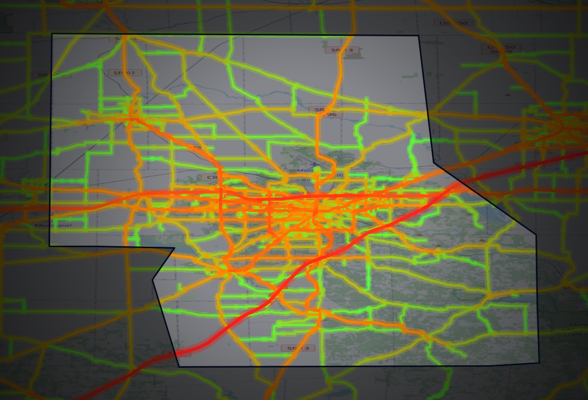 Traffic map of Richland, Ohio