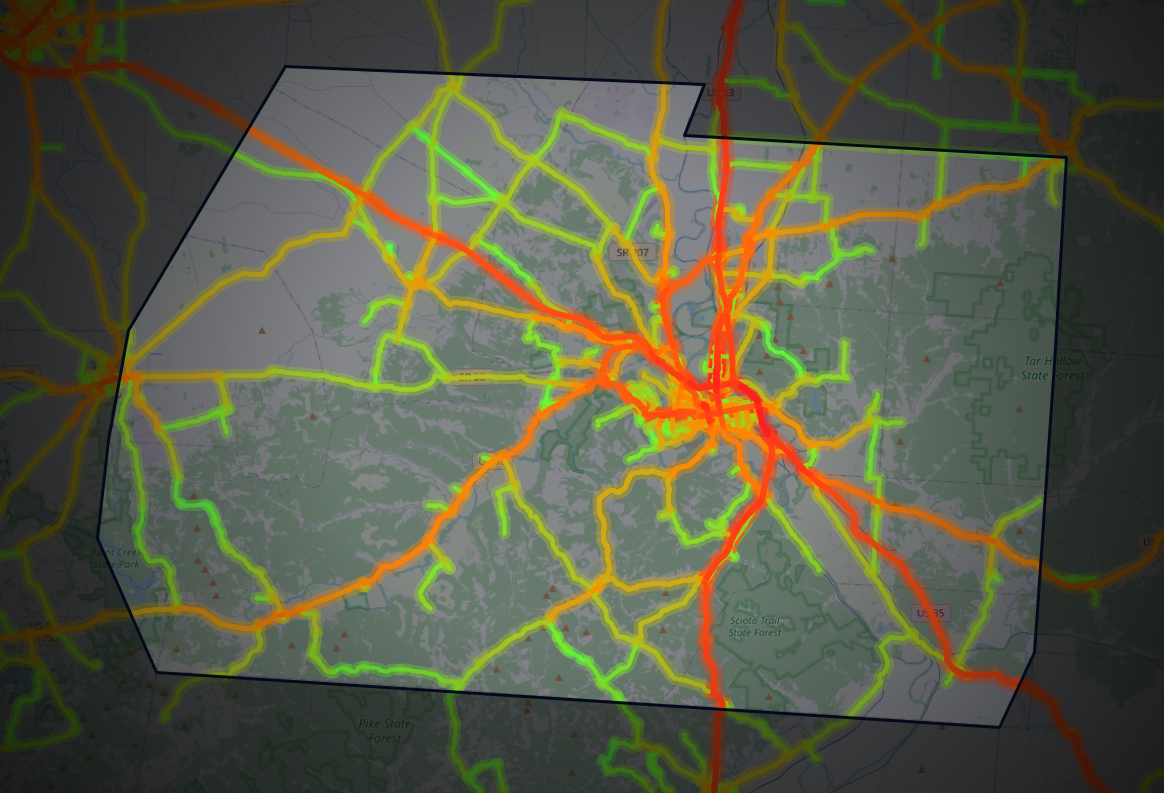 Traffic map of Ross, Ohio