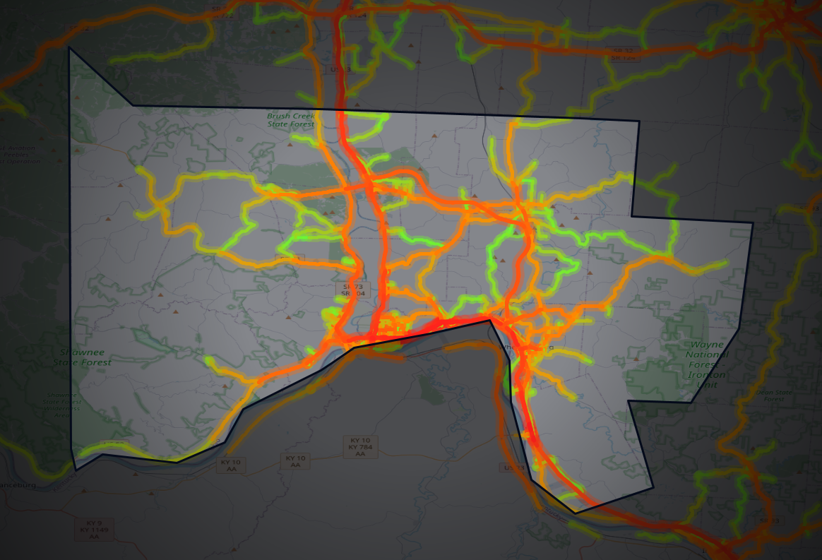 Traffic map of Scioto, Ohio