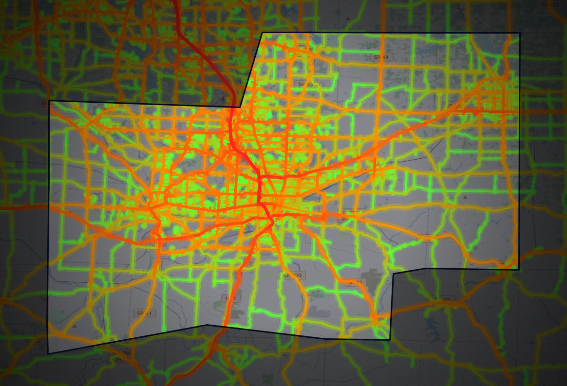 Traffic map of Stark, Ohio