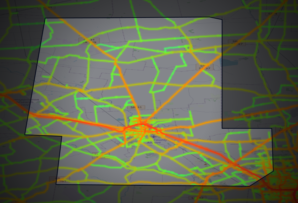 Traffic map of Union, Ohio