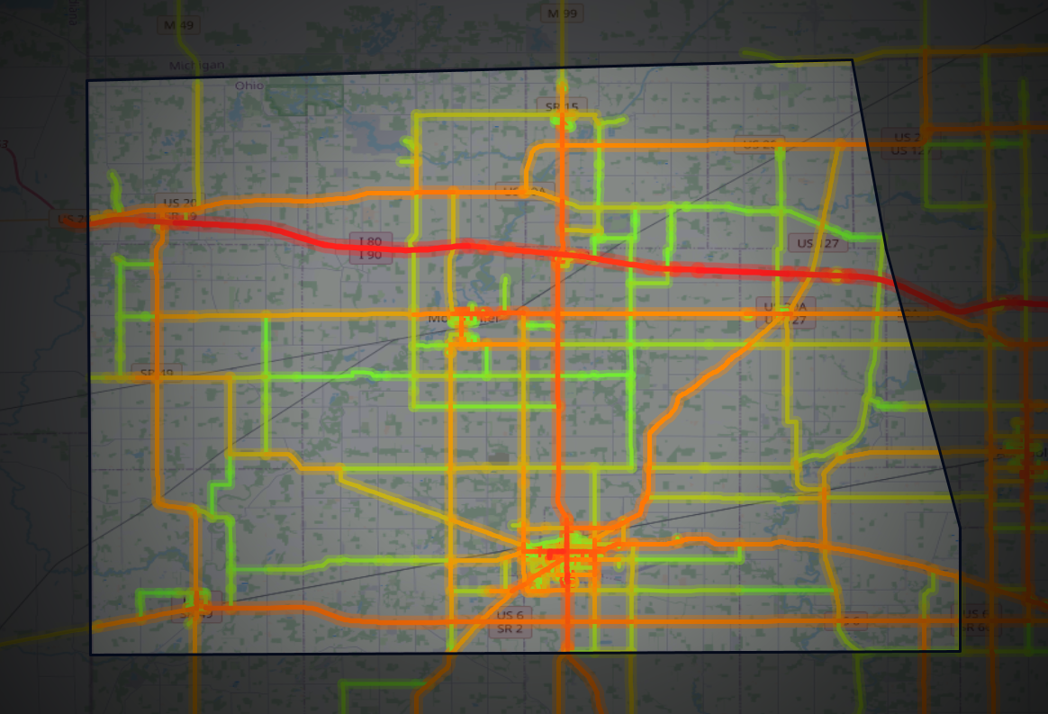 Traffic map of Williams, Ohio