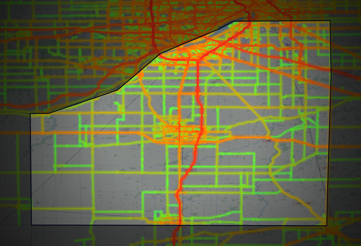 Traffic map of Wood, Ohio