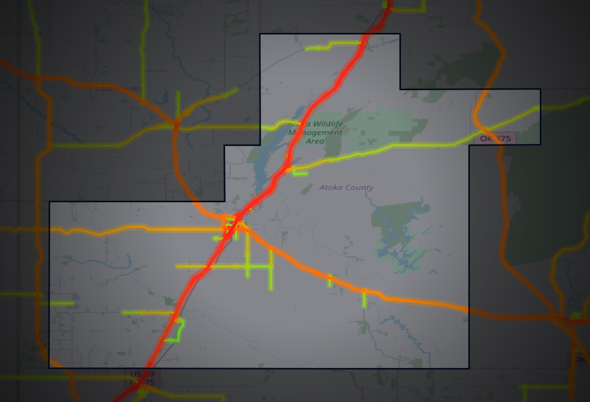 Traffic map of Atoka, Oklahoma