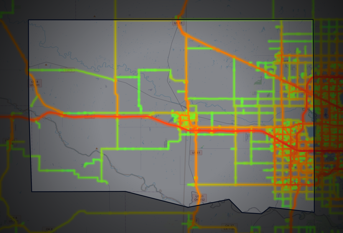 Traffic map of Canadian, Oklahoma