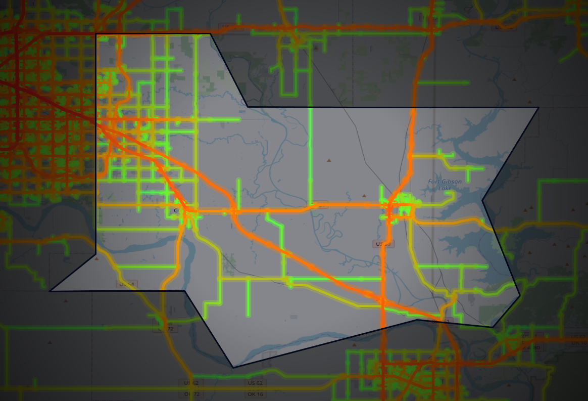 Traffic map of Wagoner, Oklahoma