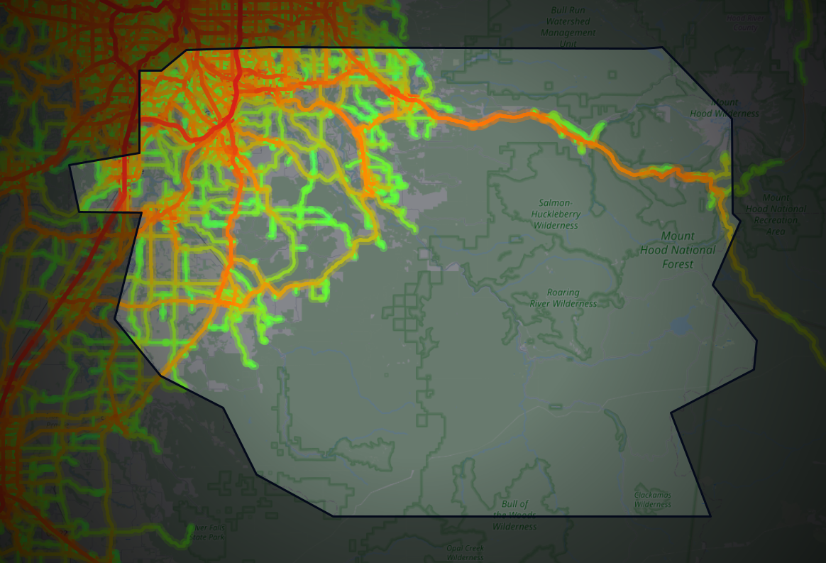 Traffic map of Clackamas, Oregon