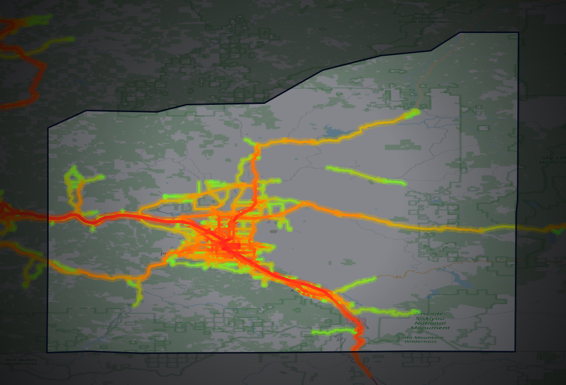 Traffic map of Jackson, Oregon