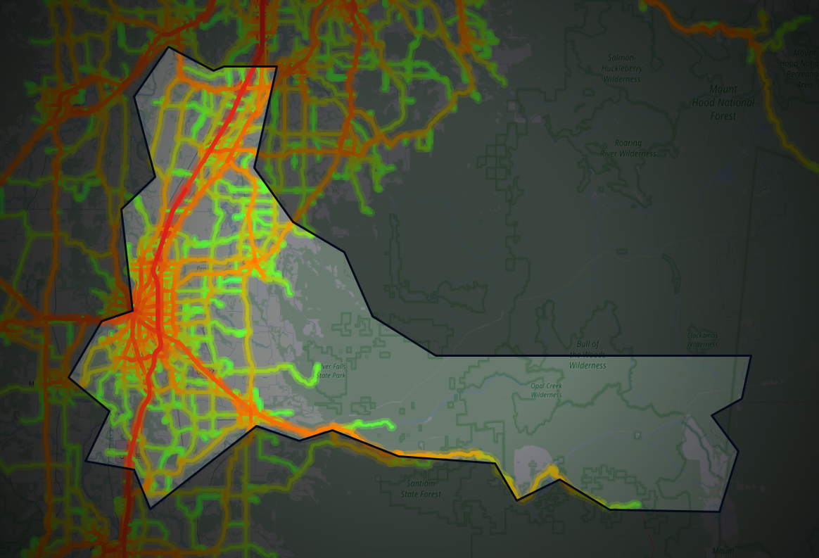 Traffic map of Marion, Oregon