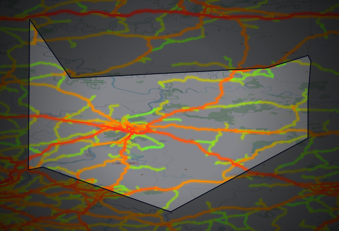 Traffic map of Armstrong, Pennsylvania