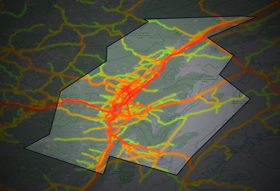Traffic map of Blair, Pennsylvania