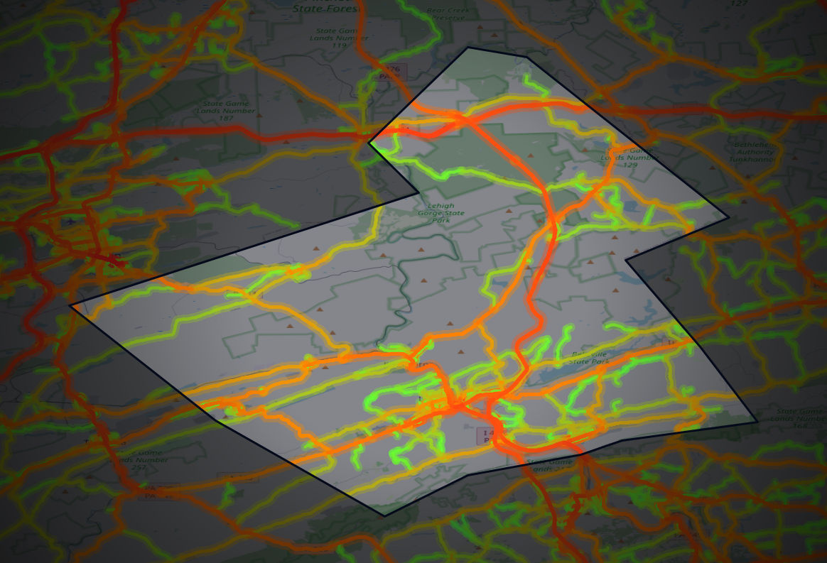 Traffic map of Carbon, Pennsylvania