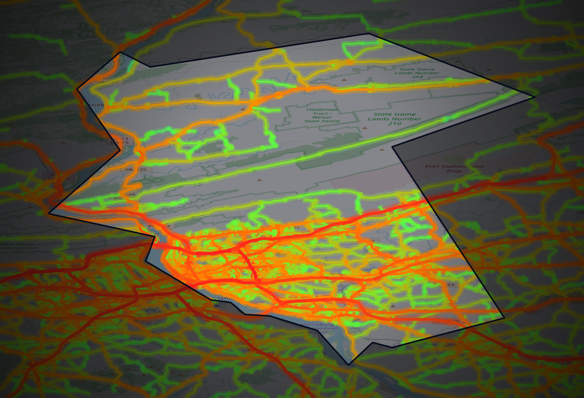 Traffic map of Dauphin, Pennsylvania