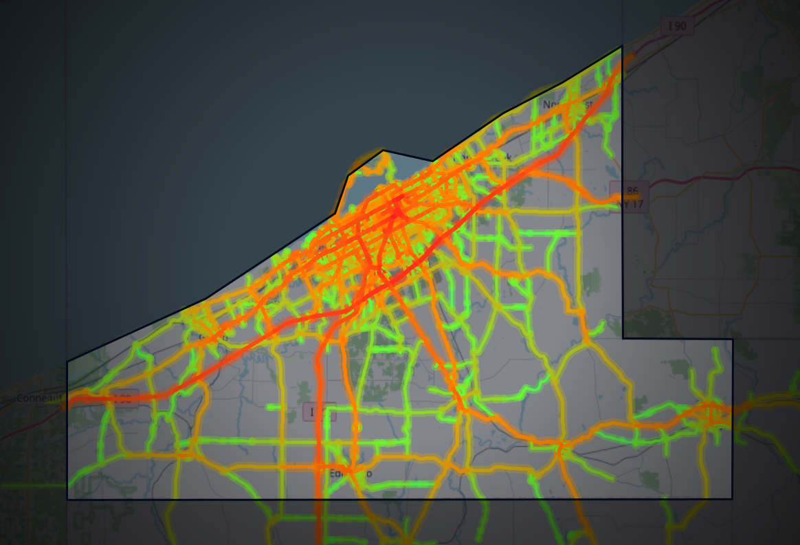 Traffic map of Erie, Pennsylvania